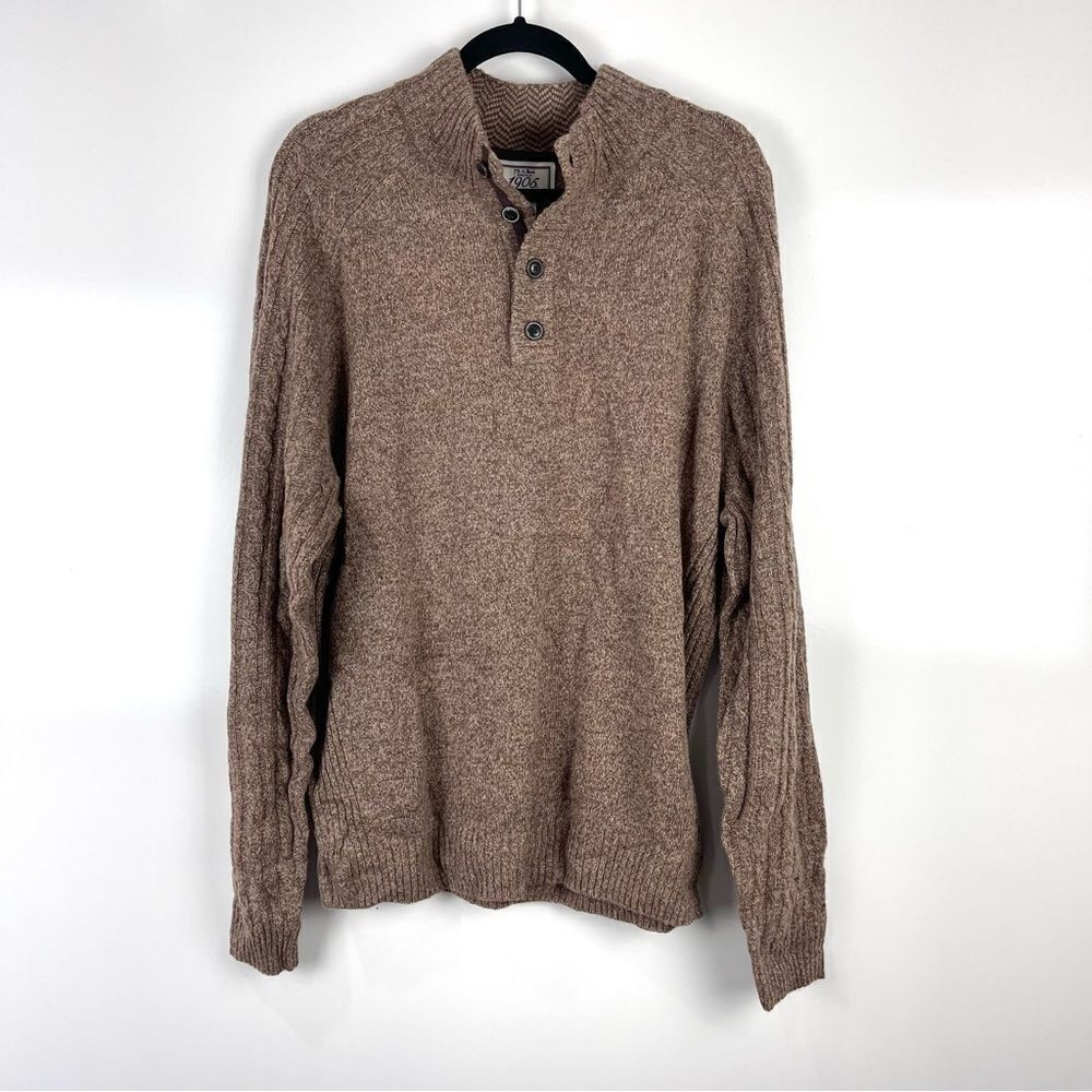Jos A Bank 1905 Wool Knit Sweater Brown Long Sleeve Pullover Men’s XL NWT